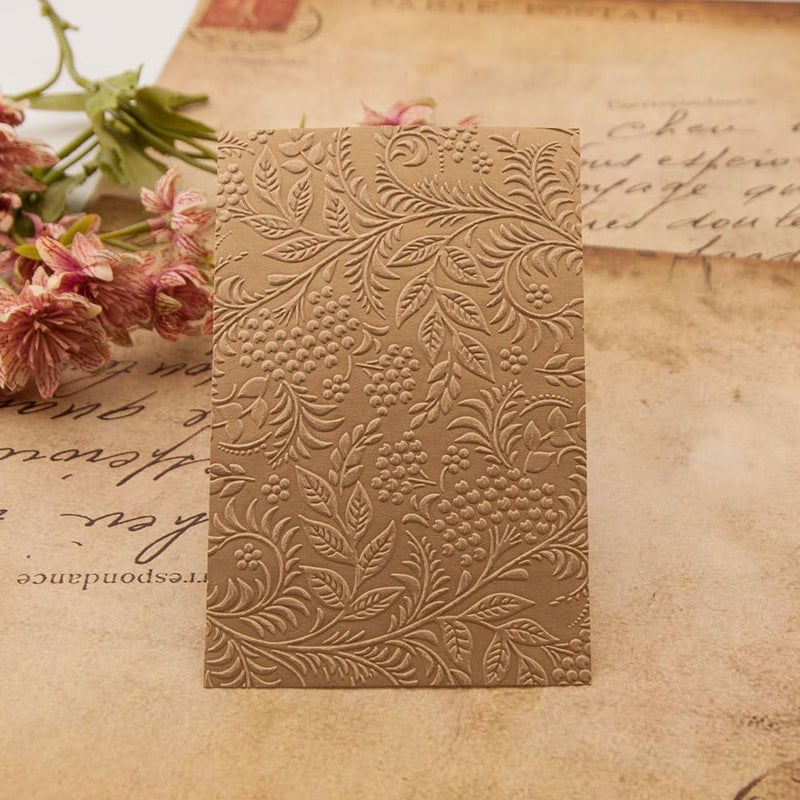 FUGUT 3-D Embossing Folder for Card Making - Plastic Textured Template for DIY Scrapbooking, Paper Crafting and Handmade Art Supplies (3D Leaves Berry 8.3 x 5.9 in) - Image 3